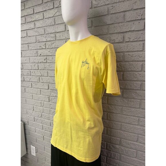 Guy Harvey Men Yellow Classic Fit Short Sleeve Graphic T-Shirt Size L - Picture 5 of 8